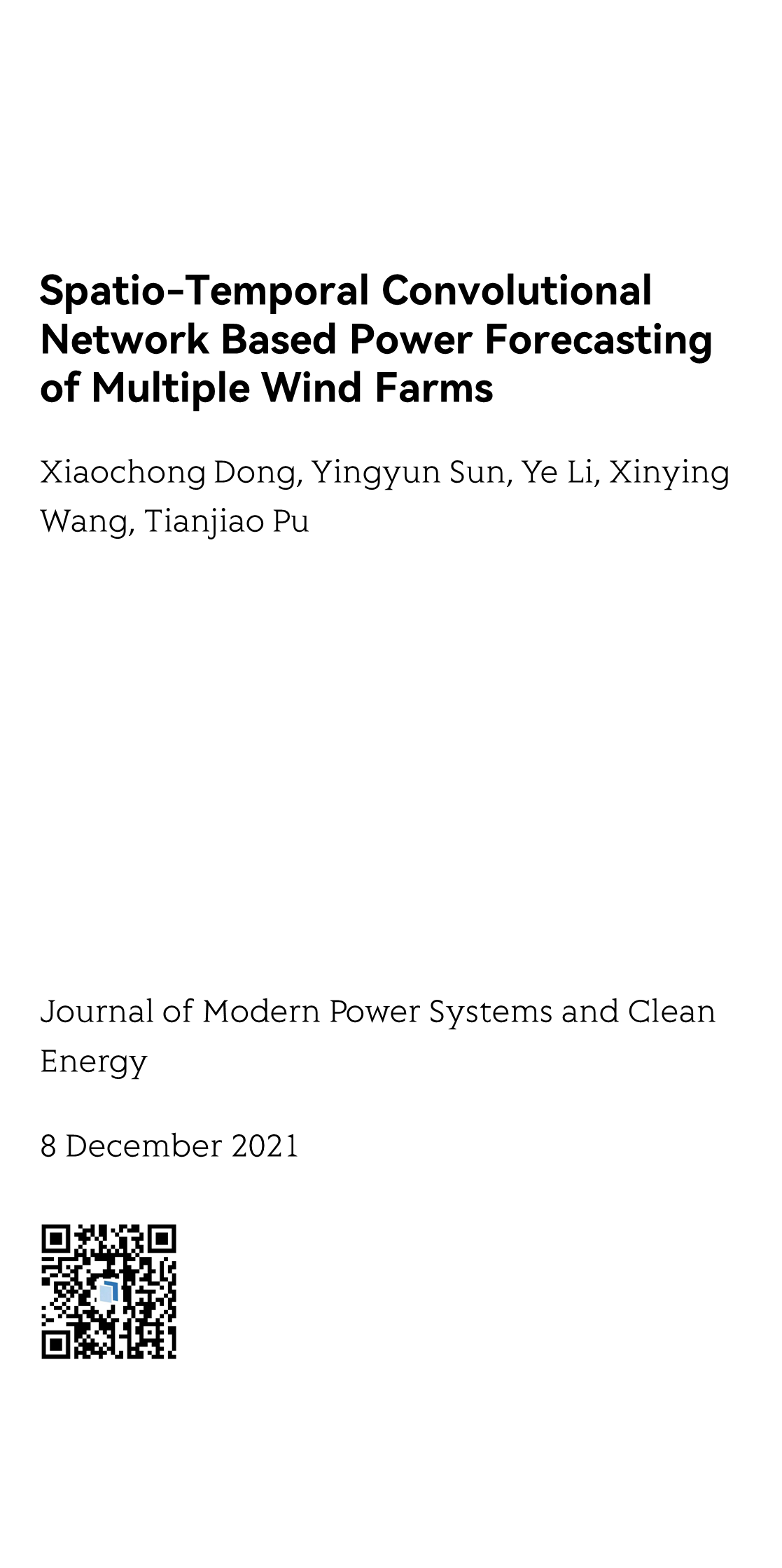 Journal of Modern Power Systems and Clean Energy_1