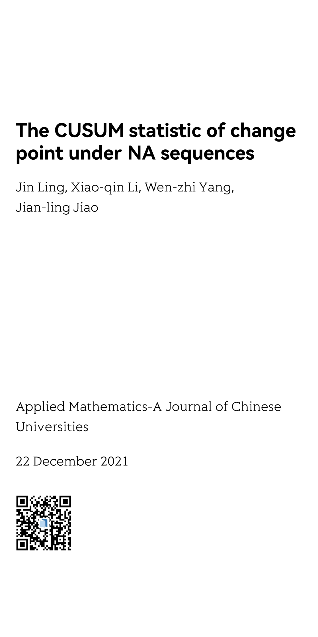 Applied Mathematics-A Journal of Chinese Universities_1